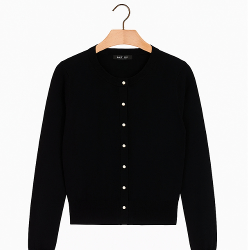 Whbm Black Button Front Cardigan - Size S - Excel… - image 2